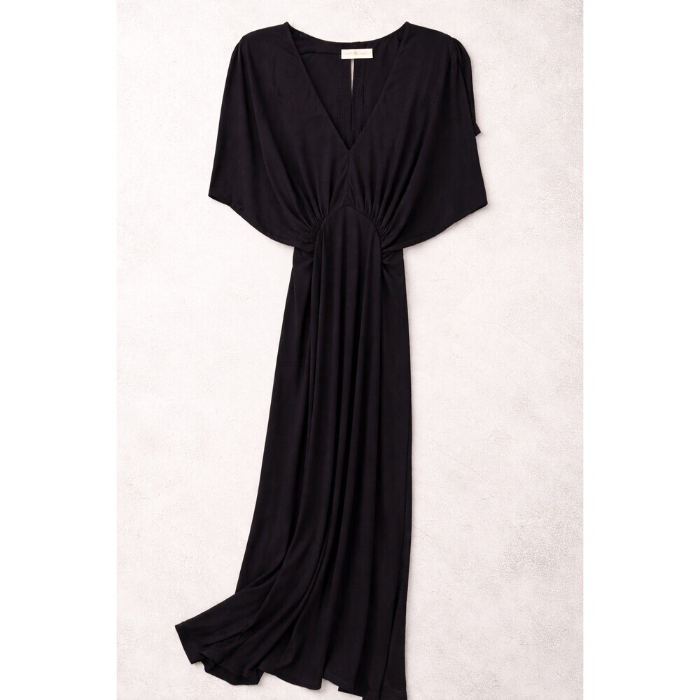 Tory Burch Black Maxi Dress SIZE XS Draped V-Neck